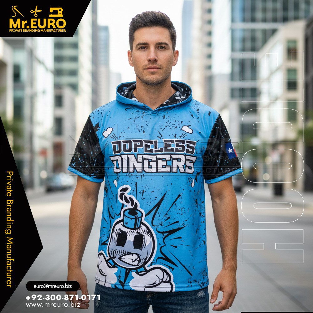 Graphic Print Short Sleeve Hoodie