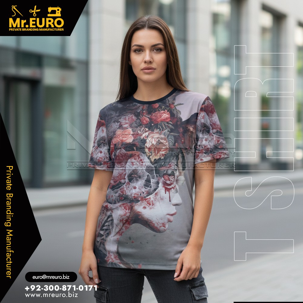 Elegant Women Floral Crew Neck T-Shirt