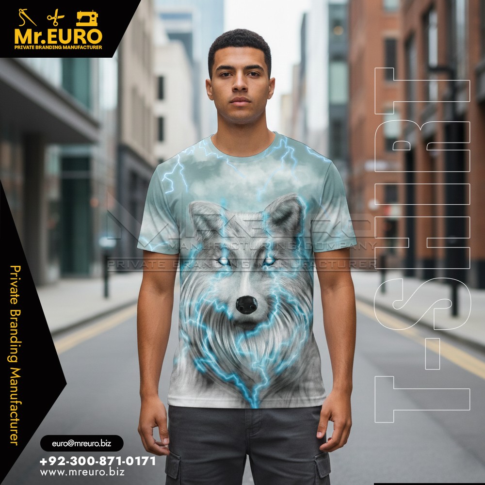 Wolf Print Sublimation T-Shirt