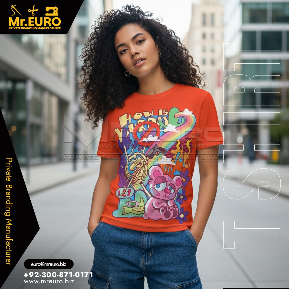 Women Cartoon Print Crew Neck T-Shirt