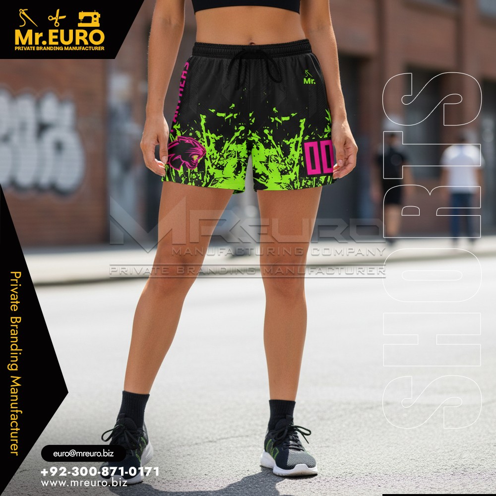 Women Black Graphic Shorts