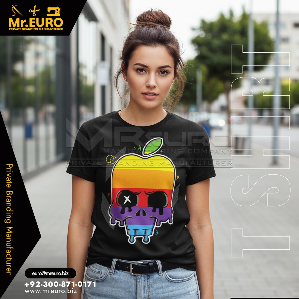 Women Streetwear Skull Print Crew Neck T-Shirt