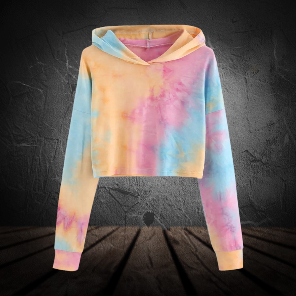 Handmade tiedye outlet cropped hoodie